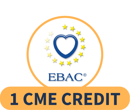 This programme is accredited by the European Board for Accreditation of Continuing Education for Health Professionals (EBAC) for 1 hour of external CME credit.